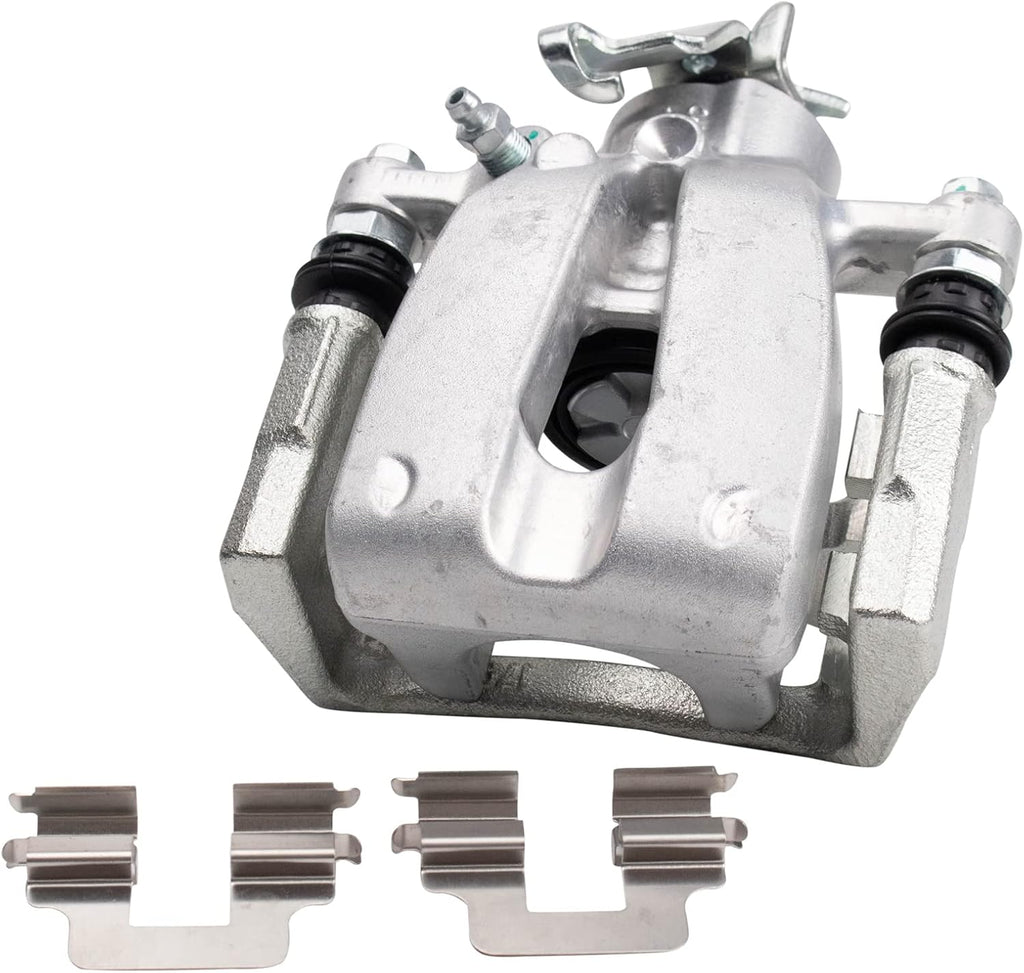 TRQ Rear Brake Pad and Rotor Set Ceramic Solid Rotors Calipers Compatible with 2012-2019 Fiat 500