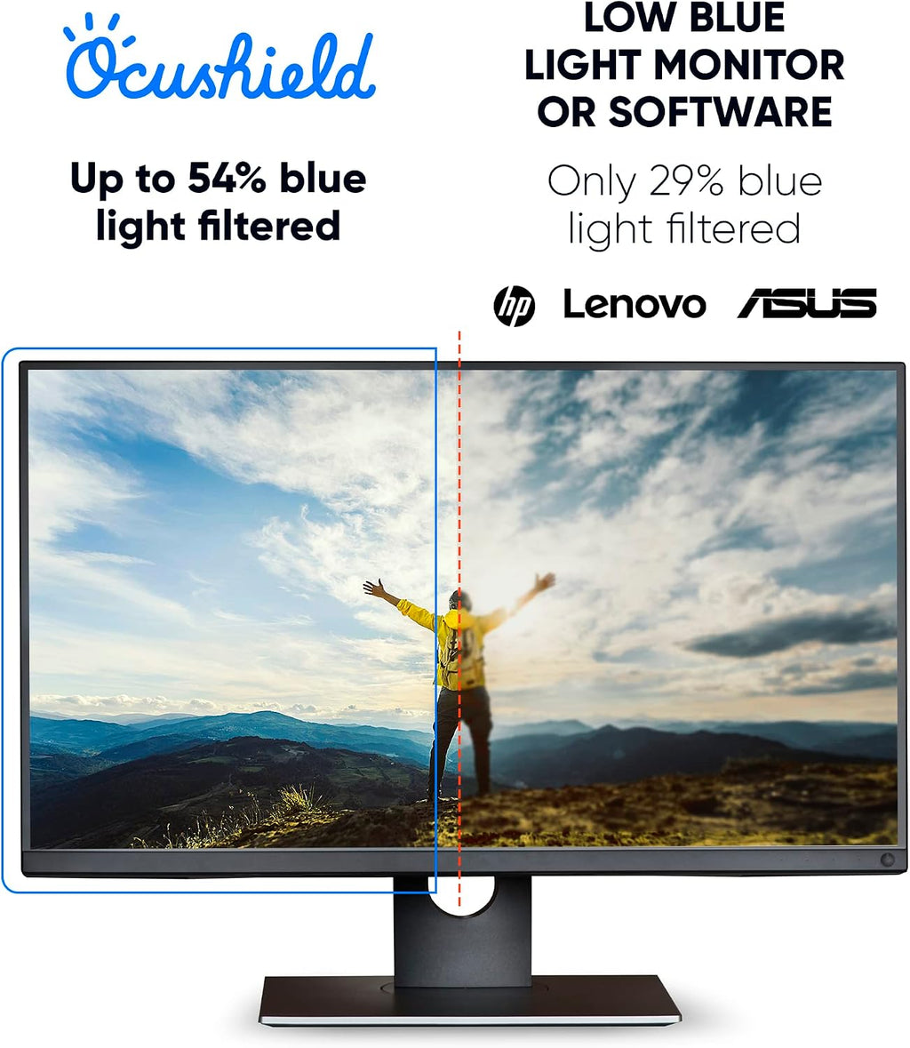 Ocushield 24' (16:9) Premium Anti Blue Light Screen Protector Privacy Filter for Laptops and Computer Monitors - Anti-Glare - Easy Install - Anti-Fingerprint - Reduce Eye Fatigue (532 x 299 mm)