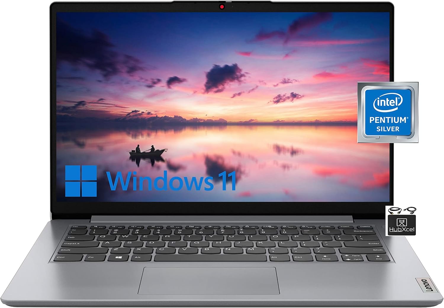 Lenovo IdeaPad 2023 Flagship 14'' HD Screen Lightweight Laptop, 4-Core Intel Pentium N5030 (Upto 3.1GHz), 4GB RAM, 128GB eMMC,WiFi, Webcam, Long Battery Hours, Microsoft 365, Win 11S+HubxcelAccessory