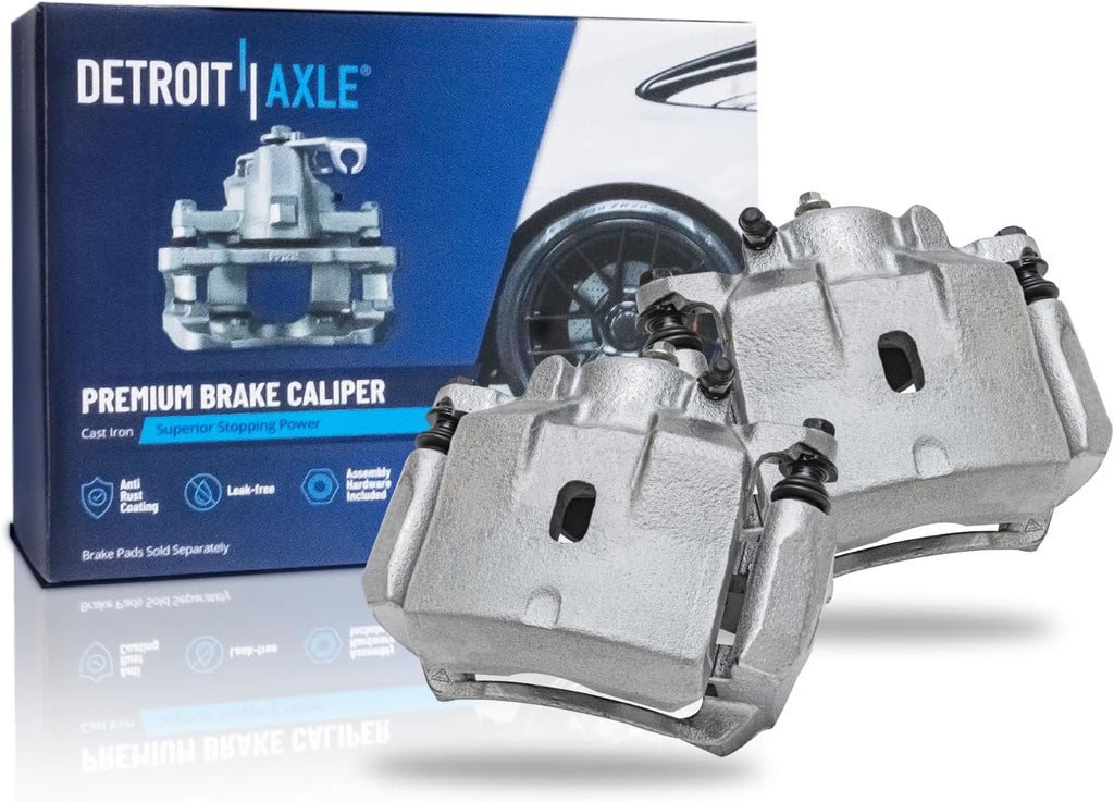 Detroit Axle - Front 2pc Brake Calipers for 04-12 Chevrolet Malibu Pontiac G6 Solstice Saturn Aura Sky, 2 Disc Brake Calipers Replacement 2004 2005 2006 2007 2008 2009 2010 2011 2012
