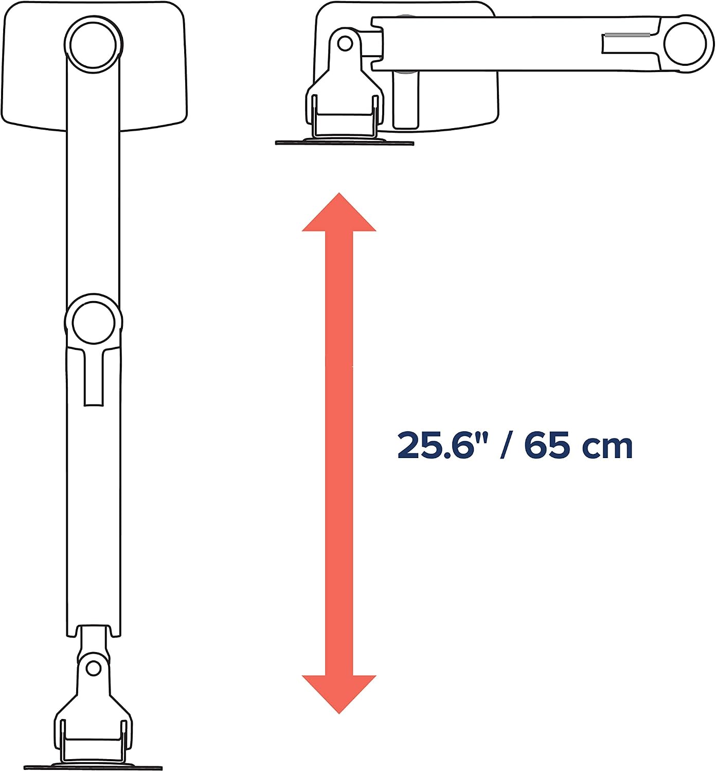 Ergotron – LX Vertical Stacking Dual Monitor Arm, VESA Desk Mount – for 2 Monitors Up to 24 Inches, 7 to 20 lbs Each – White