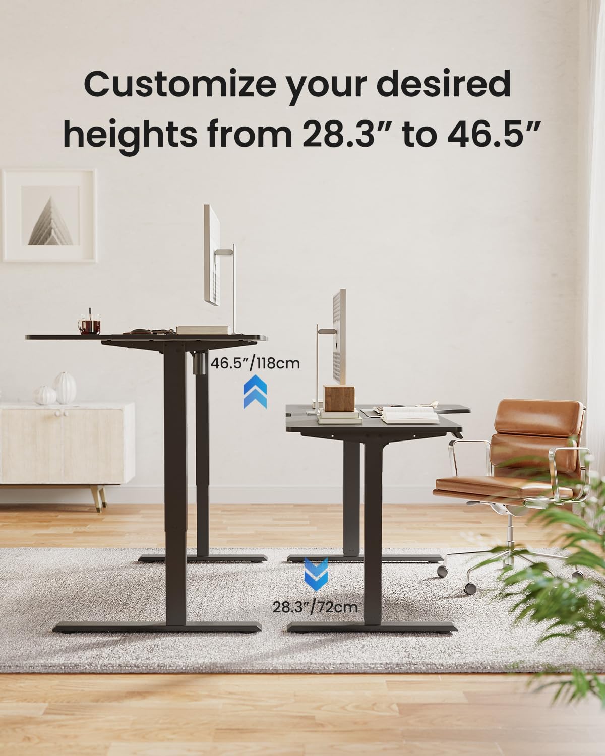 FEZIBO 55×32 inch L Shaped Electric Corner Standing Desk, 4 Memory Height Settings,Home Office & Computer Height Adjustable Table, Ergonomic Sit and Stand Up Workstation with Splice Board,Black Top