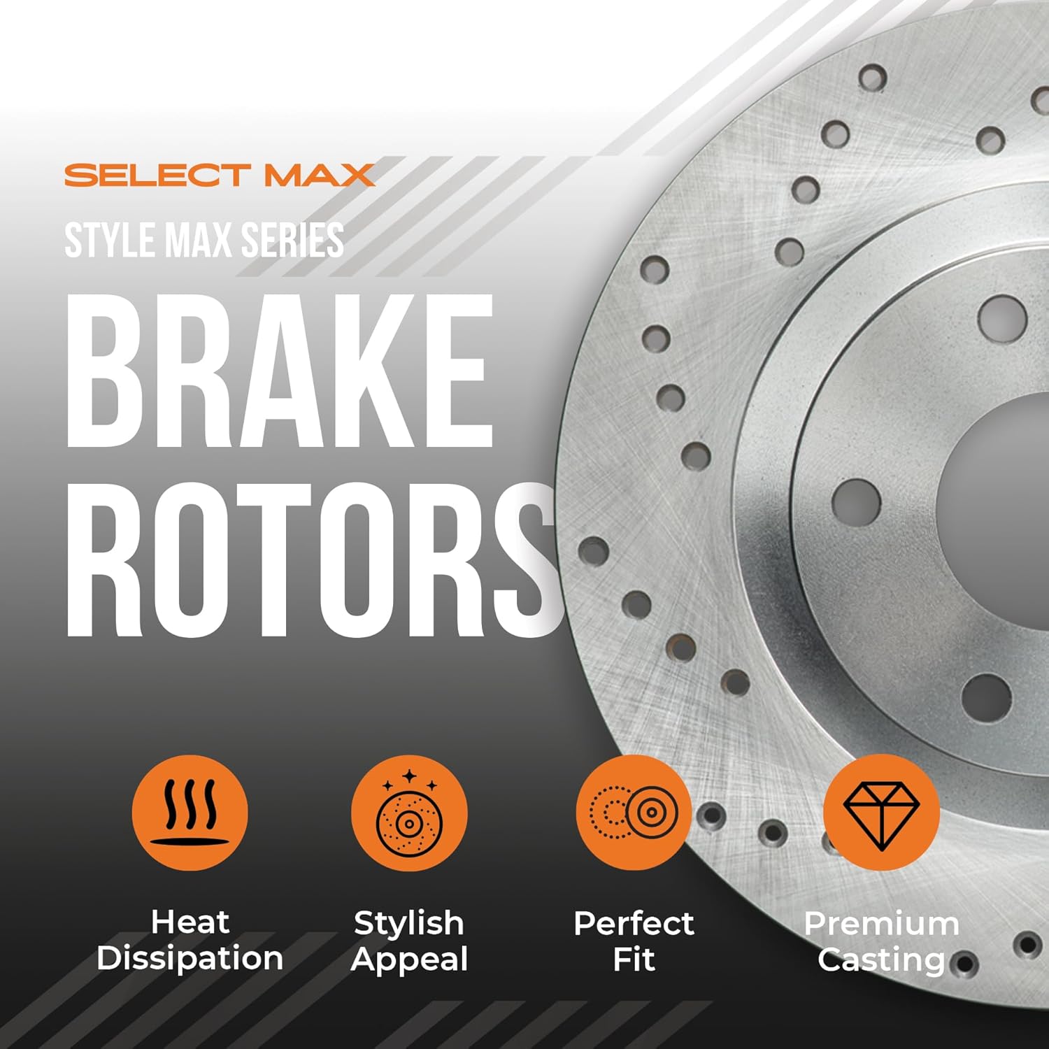 Max Advanced Brakes Front Brake Kit Compatible With 2002-2014 2015 2016 Subaru Impreza Legacy L w/10.91' Front Rotor Replacement Cross Drilled Disc Brake Rotors and Ceramic Brake Pads