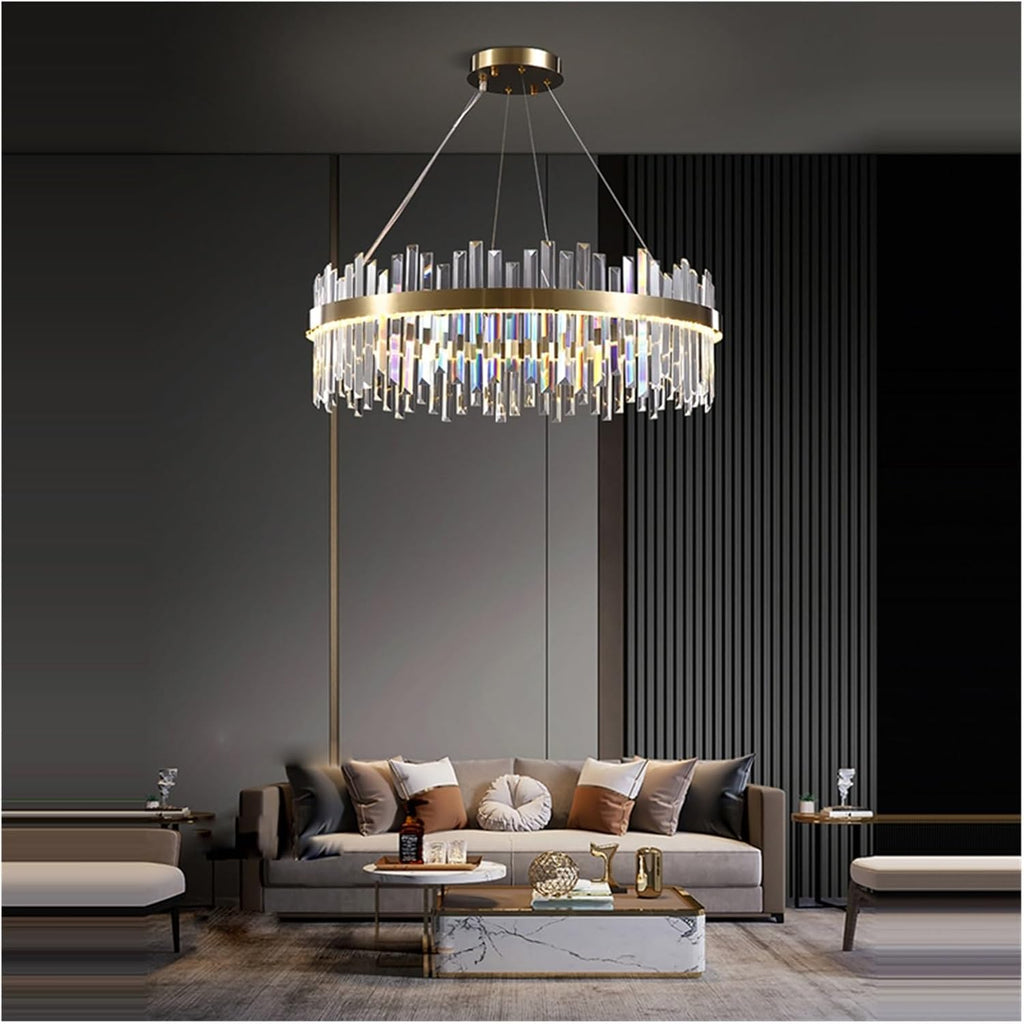 LED Postmodern Gold Silver Crystal Designer Hanging Lamps Lustre Chandelier Lighting Suspension Luminaire Lampen for Foyer,Dining Light Fixtures
