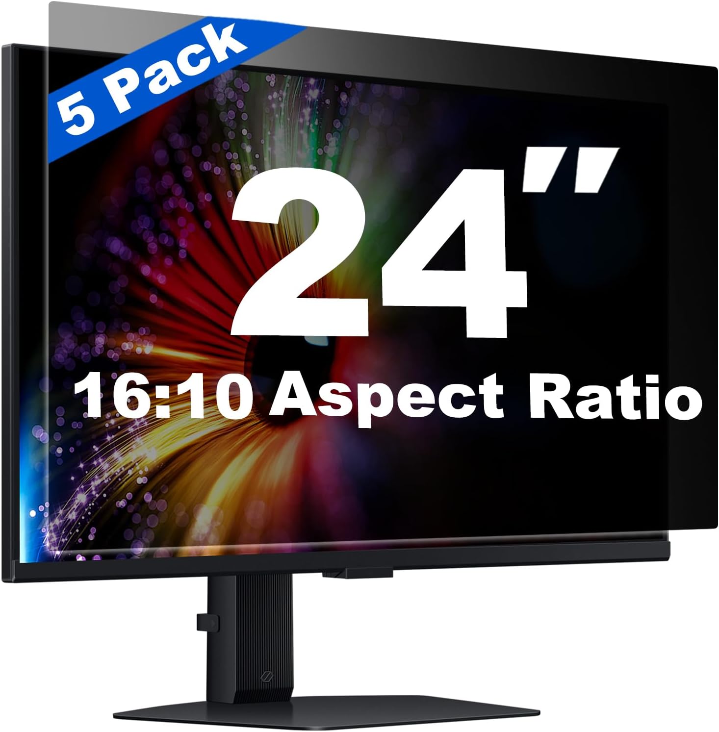 [5 Pack] 24 Inch Computer Privacy Screen for 16:10 Aspect Ratio Widescreen Monitor, Eye Protection Anti Glare Blue Light Filter Shield, Removable Anti-Scratch Anti Spy Protector