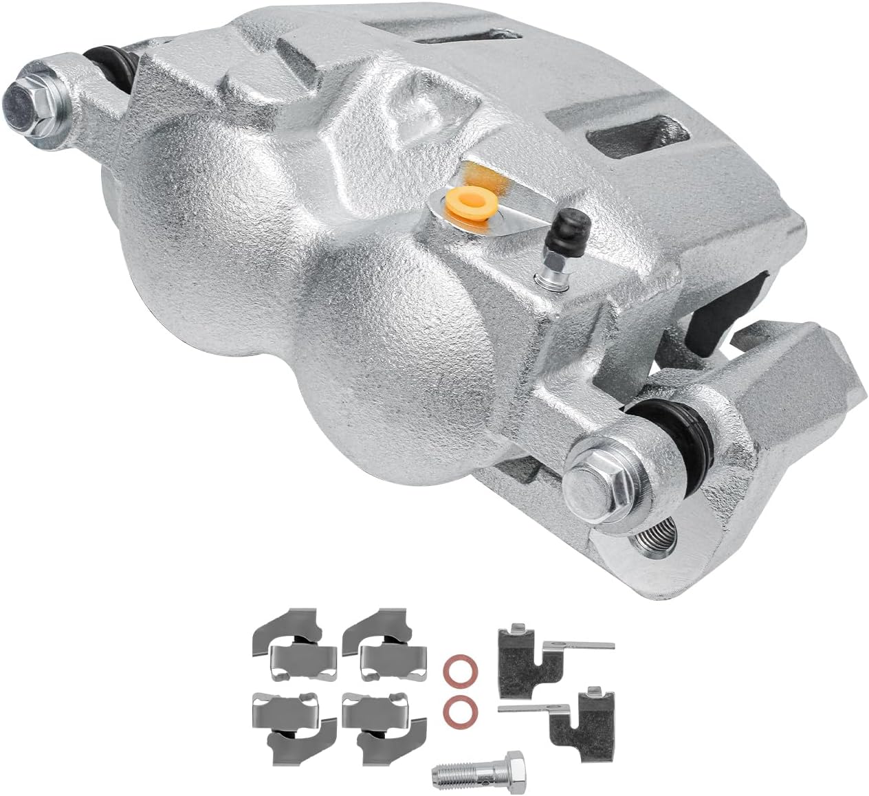 Detroit Axle - Front 2pc Brake Calipers for 05-12 Ford F-250 F-350 Super Duty, 2 Disc Brake Calipers with Bracket 2005 2006 2007 2008 2009 2010 2011 2012 Replacement