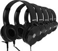 Sonitum Classroom Headphones-Bulk 25-Pack, Student On Ear Comfy Swivel Earphones for Library, School, Airplane, Kids-for Online Learning and Travel, HQ Stereo Sound 3.5mm Jack (Black Set)