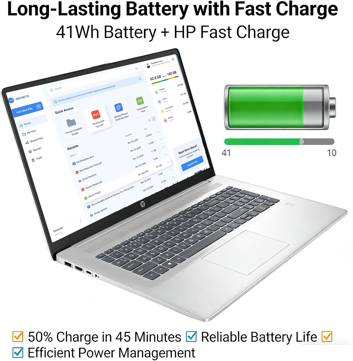 HP 17.3' Business Laptop, FHD Anti-Glare Display, Intel 10-Core i5-1334U (Up to 4.6GHz), 20GB RAM 512GB SSD, Backlit Keyboard, Fingerprint Reader, Win 11 Pro, Copilot AI for Office Work & Study