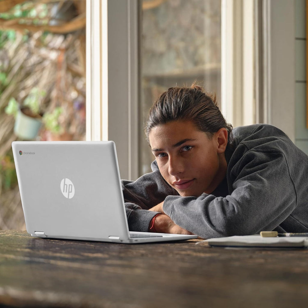 HP Chromebook 14' FHD Laptop for School & Study | Intel Processor (Up to 2.8GHz) | 4GB DDR4 RAM | 64GB eMMC | Full-Size Keyboard | SD Card Reader | 720p HD Camera | Laptop Bag & Mouse | w/o Earbuds