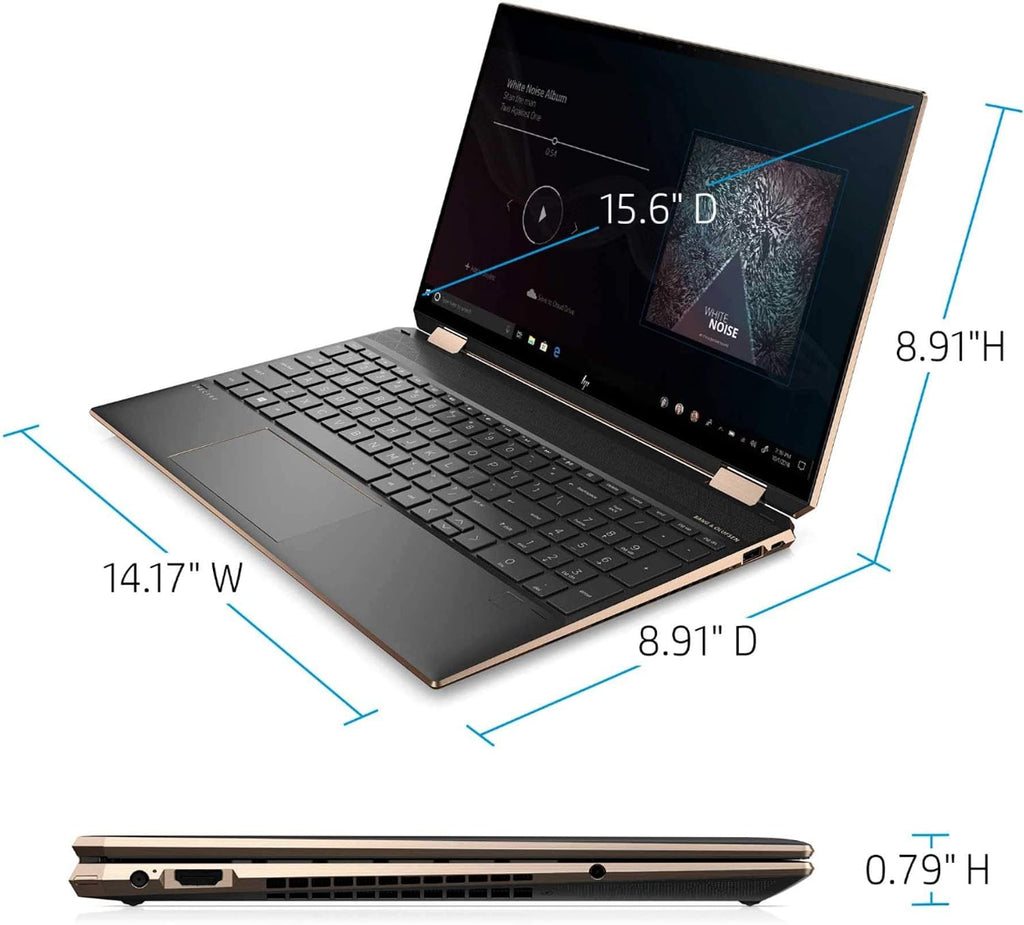 HP Spectre X360 15.6 Inch 4K UHD Touch-Screen 512GB SSD + 32GB Optane 1.8GHz i7 2-in-1 Laptop (16GB RAM, Quad-Core i7-10510U, GeForce MX330, Windows 10 Home) Nightfall Black 15-EB0043DX