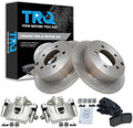 TRQ Rear Brake Pad and Rotor Set Ceramic Rotors Calipers 262mm Diameter Compatible with 2009-2011 Mitsubishi Lancer