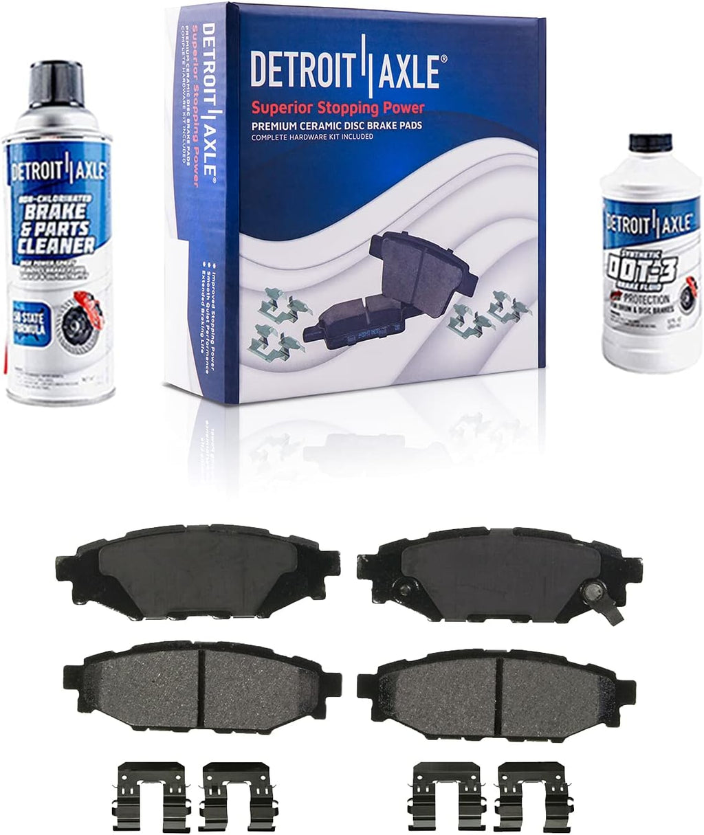 Detroit Axle - Brake Kit for Subaru Outback Impreza Forester Legacy Disc Brake Rotors Ceramic Brakes Pads 20pc Wheel Lug Nuts Front & Rear Replacement