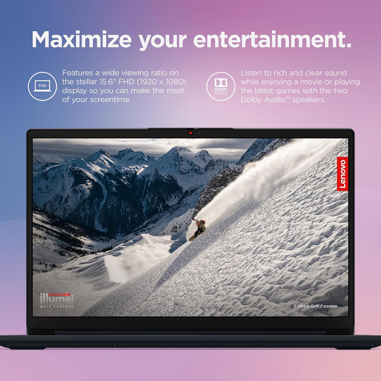 Lenovo IdeaPad Laptop, 15.6' 1920 x 1080 (FHD) Display, AMD Ryzen 3 7320U Processor, 8GB LPDDR5 RAM, 256GB SSD, Wi-Fi 6, SD Card Reader, HDMI, Webcam, Windows 11 S, Abyss Blue, EAT Cloth