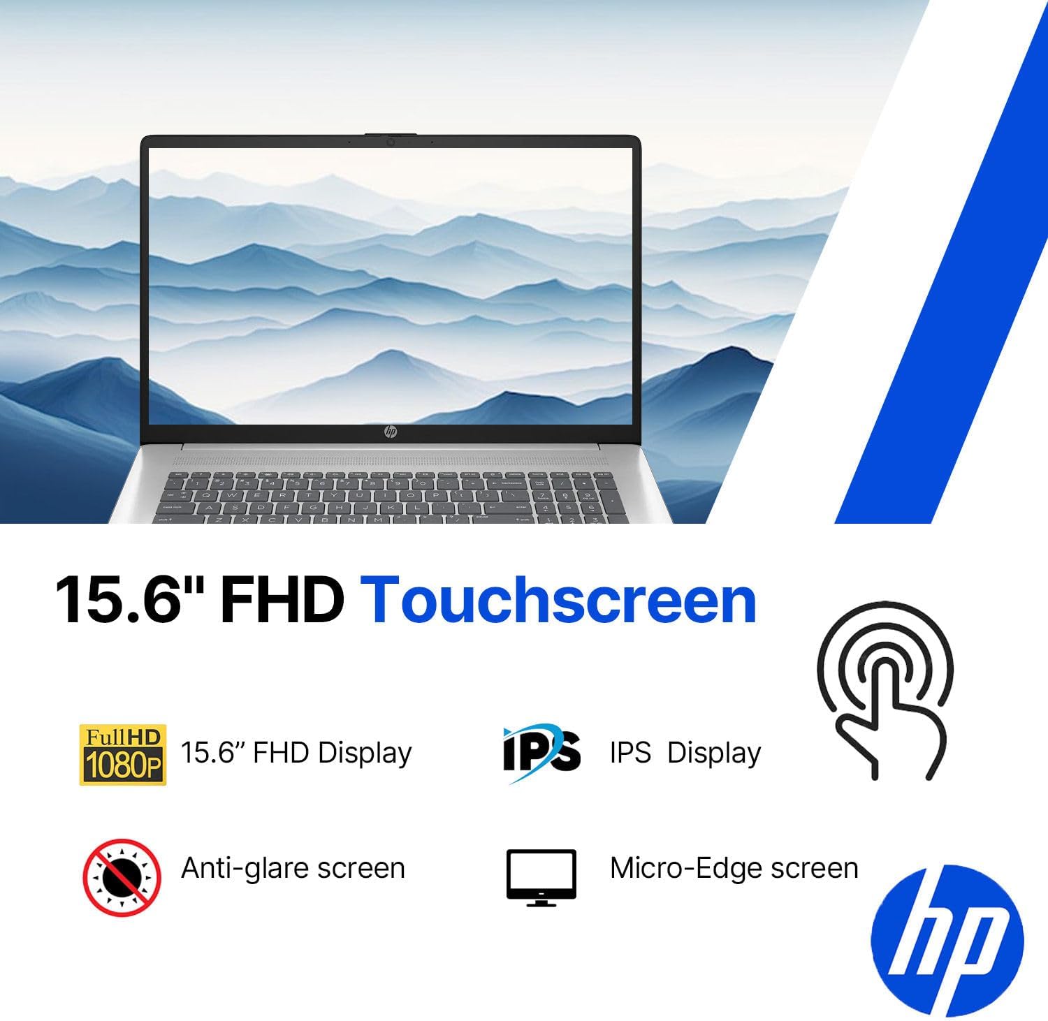 HP 15.6' FHD Touchscreen Business Laptop • 2026 Edition • AMD Ryzen 5 7520U • 8GB LPDDR5 • 256GB PCIe SSD • Copilot AI • Wi-Fi 6 • Numeric Keypad • Windows 11 • w/o Mouse