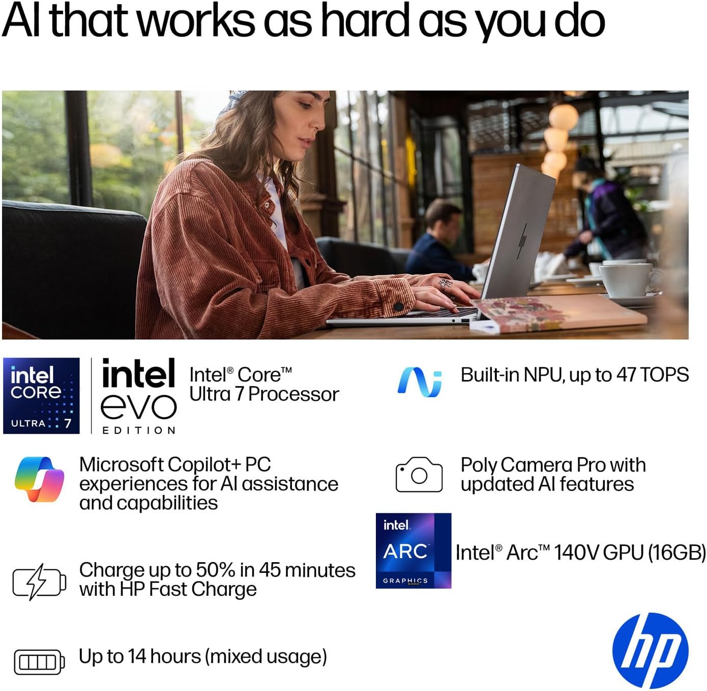 HP OmniBook 7 Flip (Next Gen Envy x360) 2 in 1 Laptop (16' FHD+ Touchscreen, Intel Core Ultra 7 258V, 32GB RAM, 1TB SSD, Arc 140v GPU) AI Copilot+ PC, Win 11 Pro (Renewed)