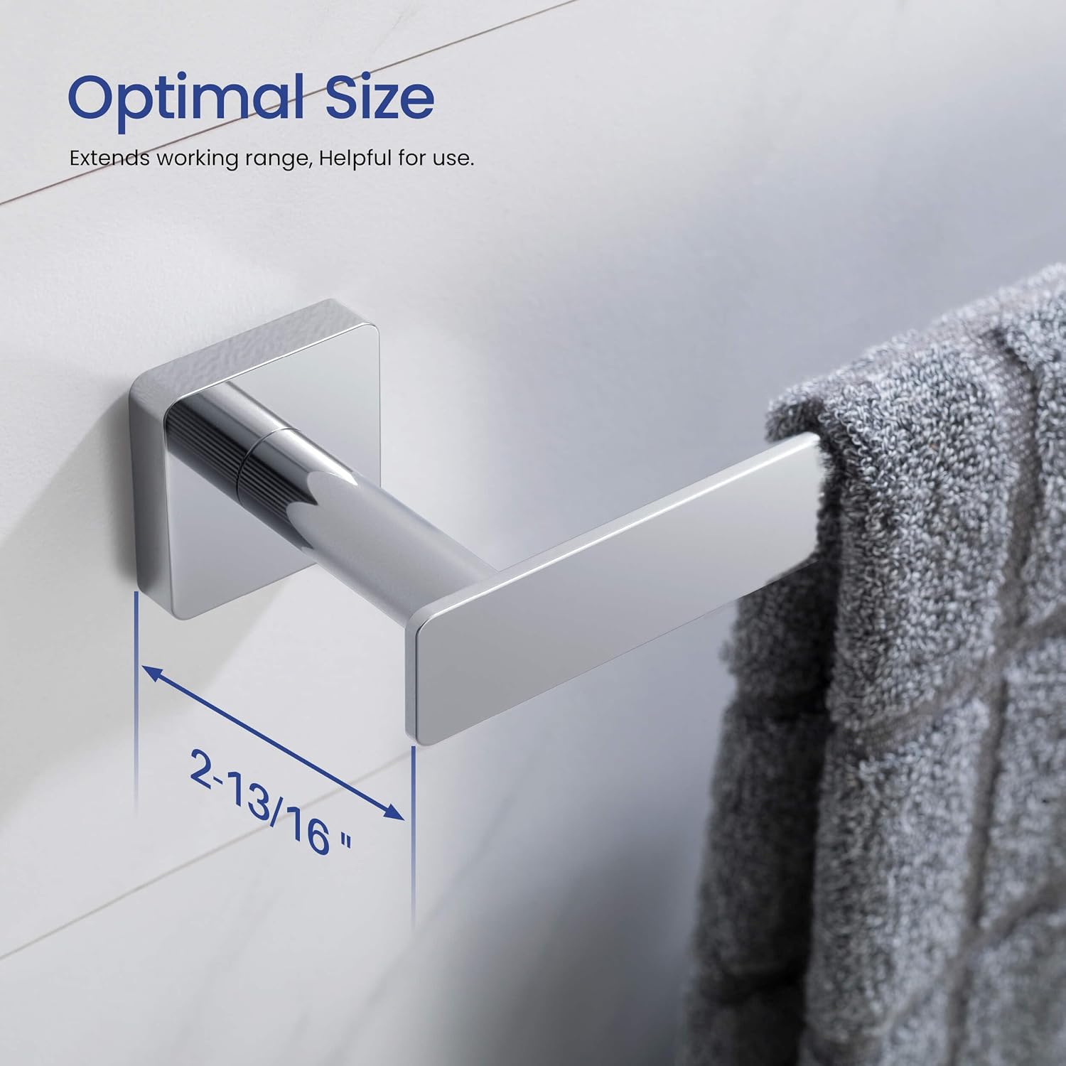 KIBI Blaze 4-Piece Bathroom Hardware Set in Chrome – Includes 25' Towel Bar, Towel Ring, Toilet Paper Holder & Robe Hook – Sleek Design, Rust-Resistant, Premium Quality Construction (Chrome, KBA16-4)