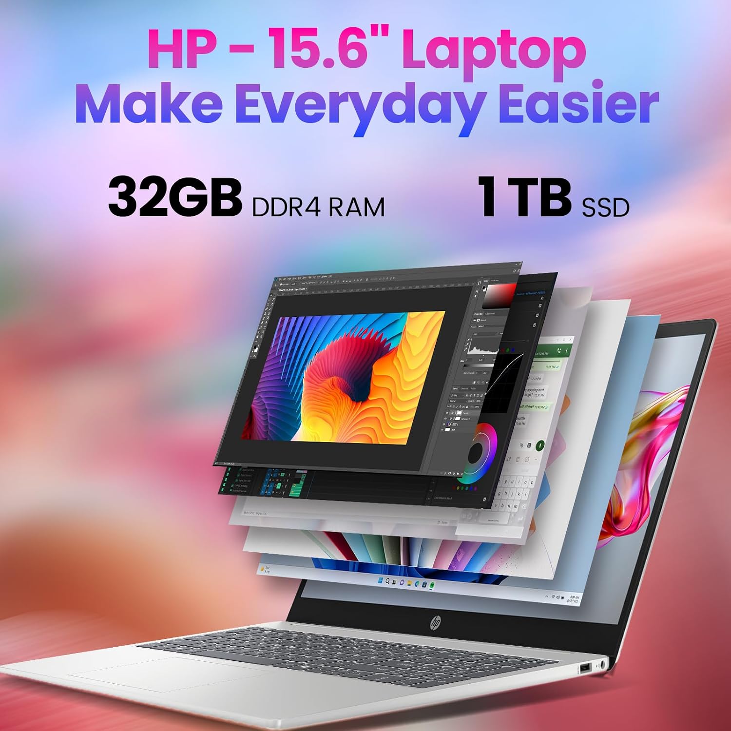 HP 2025 15.6' Touchscreen Laptop, 13th Gen Intel Core i3-1315U (Up to 4.5GHz), 16GB RAM, 512GB SSD, Wi-Fi 6, BT 5.3, Windows 11 Pro Business Laptops Computer, G255 Accessory Kit