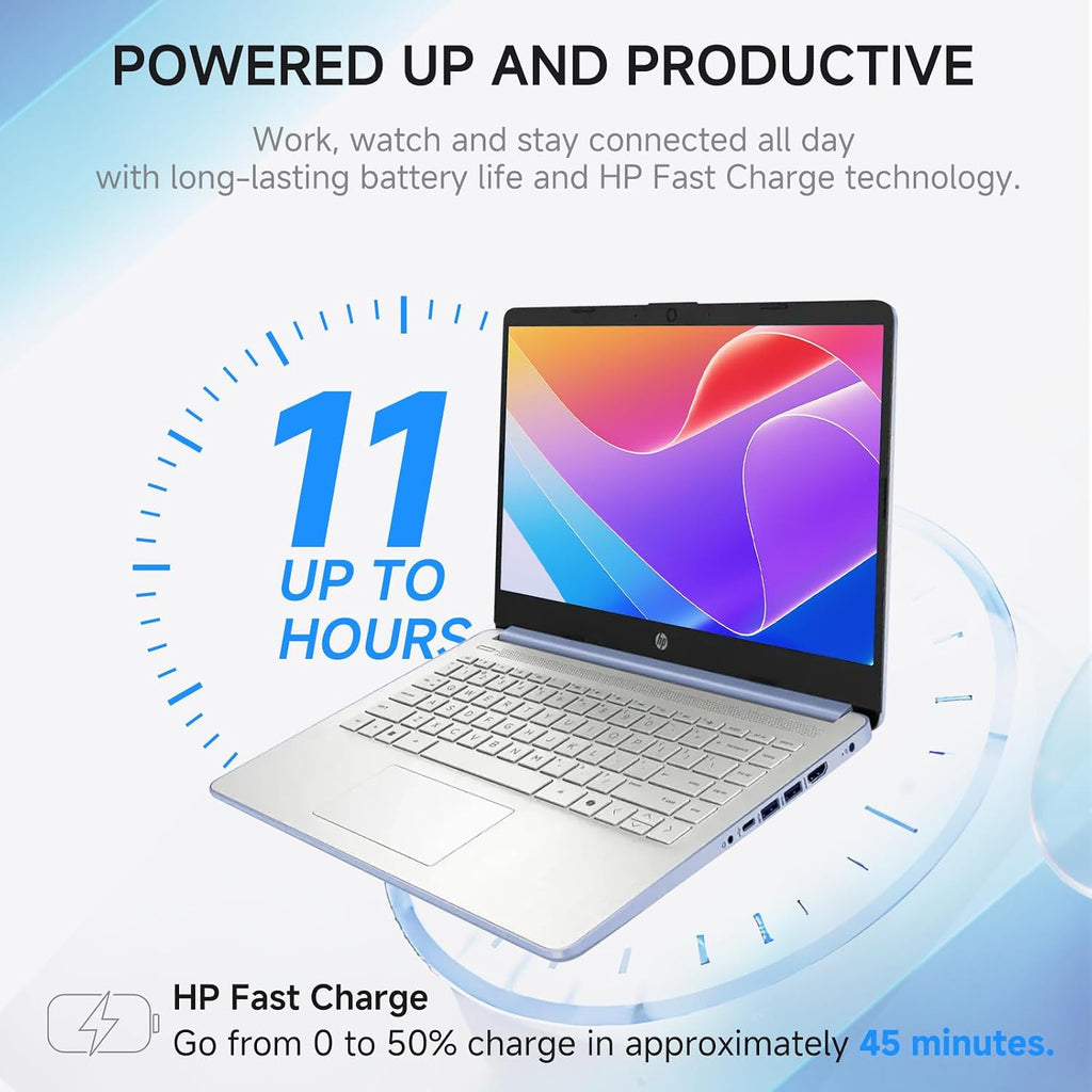 HP 2026 14 Laptop Computer Student Business, Copilot AI, Intel N150, 16GB RAM, 512 GB Storage(128GB UFS+256GB MSD+128GB UFD), 1-Year Office 365, WiFi 6, Ultra Light, Portable, Windows 11 Pro, Sky Blue