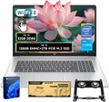 HP 17.3' Touchscreen Laptop, Intel Core i3 CPU, Win 11 Pro w/Office 365 for the Web, 32GB RAM, 128GB eMMC + 2TB SSD, Numeric Keypad, Wi-Fi 6, Silver, Bundle with PCO Notebook Fold Radiator, Cooler