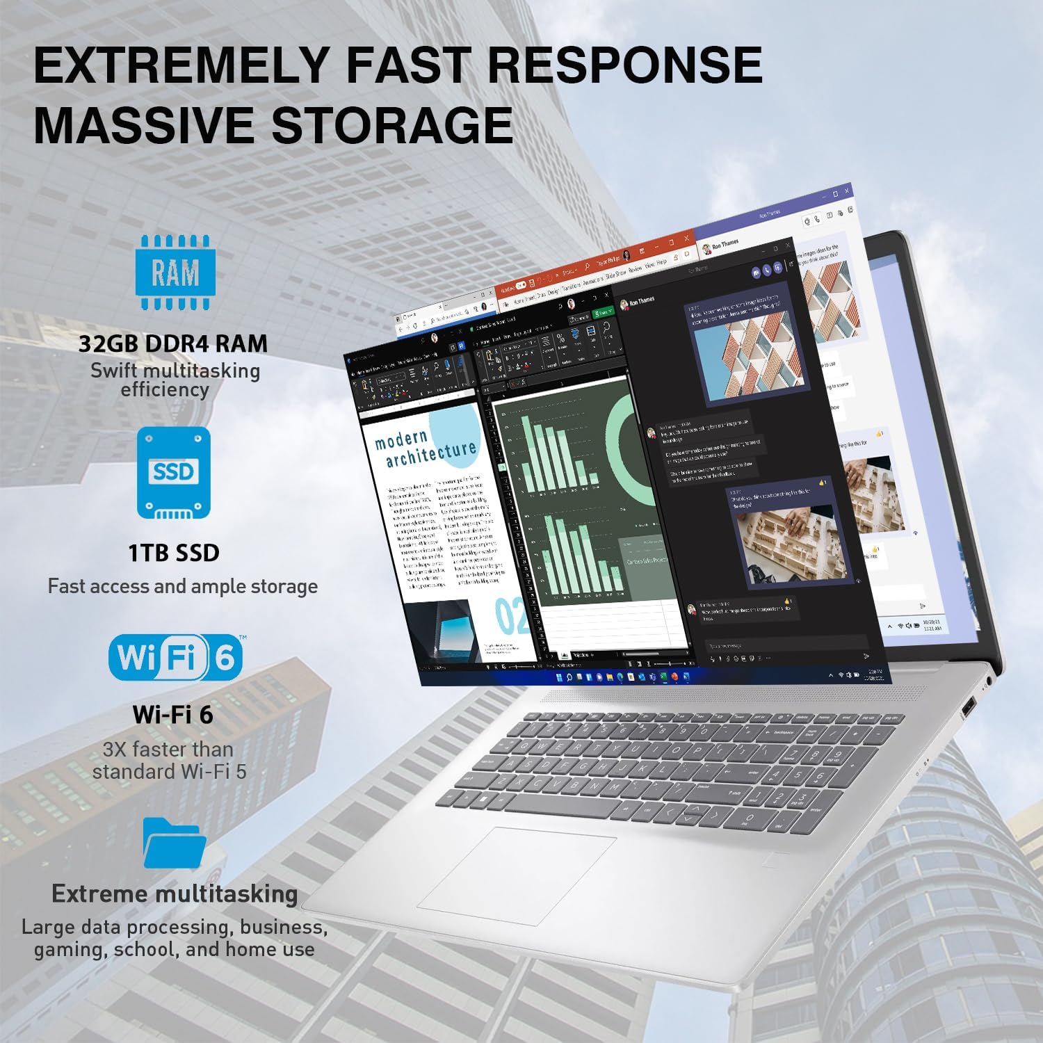 HP 17 Inch Laptop Touchscreen Computer, 17.3 HD+ Touch Screen Business Laptop PC, Intel 10-Core i7 Laptop Windows 11 Pro, 32GB RAM 1TB SSD|Backlit|10-Key|Fingerprint