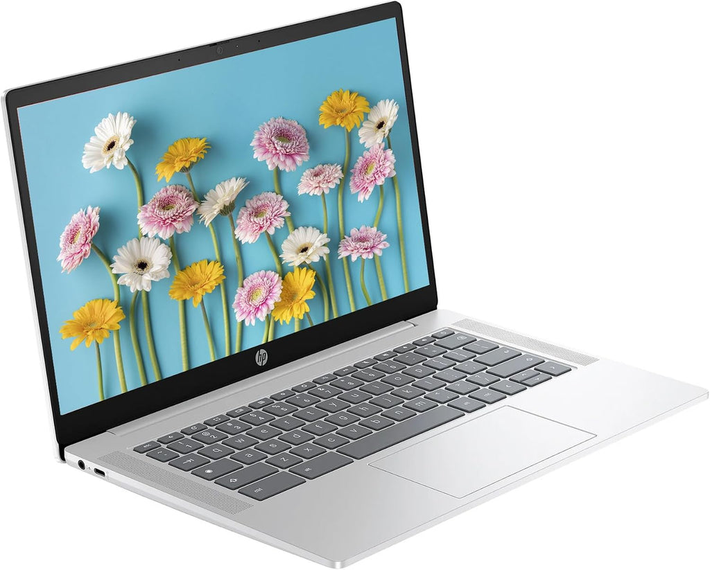 HP Chromebook | 14' HD Laptop | 4GB RAM | 128GB SSD & 128GB Portable SSD | Intel 4-Core CPU | Webcam | USB-C | Wi-Fi | Bluetooth | Ultra Light | Long Battery Life | Gemini-AI Chrome OS | LE Bundle
