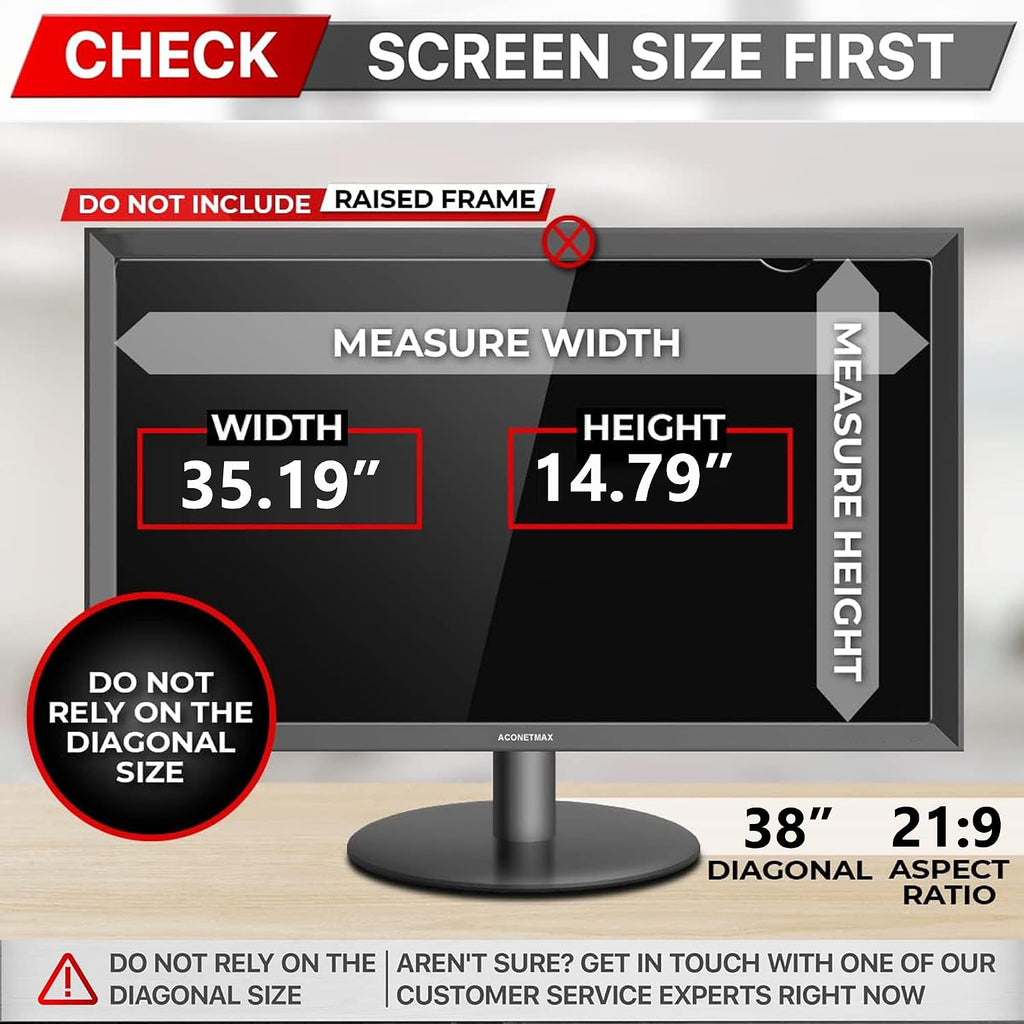 38 Inches Privacy Screen Filter for 21:9 Ultrawide Curved Monitor | Computer Privacy Shield | Anti Glare | Anti Blue Light Protector