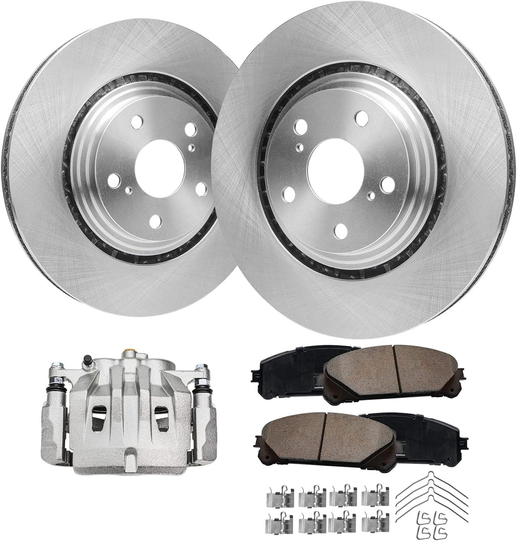 Detroit Axle - Front Brake Kit for Toyota Highlander Lexus RX350 NX300 NX300h RX450h NX200t, Disc Brake Rotors Ceramic Brake Pads Brake Caliper Replacement