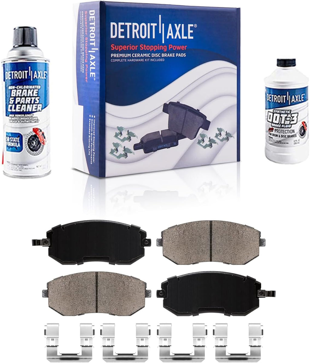 Detroit Axle - Front Brake Kit for 09-10 Subaru Forester, 08-10 Impreza, Disc Brake Rotors Ceramic Brake Pads Wheel Bearing and Hubs 2008 2009 2010 Replacement