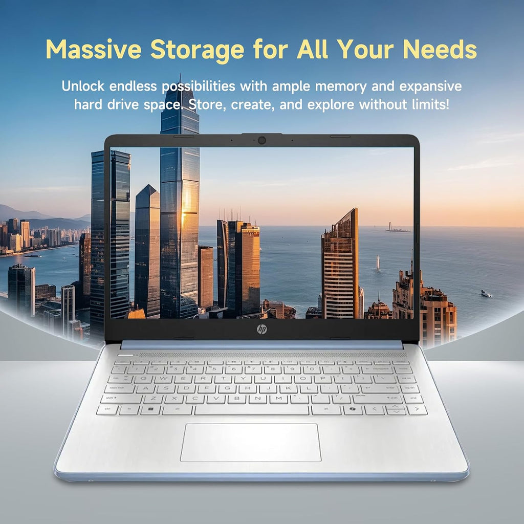HP 14 Inch Student Laptop Office 365, Quad-Core Processor (Beat i3-1115G4), 4GB RAM 256GB Storage (128GB UFS+128GB SD Card), Computer for Business and Study Home with Wi-Fi 6 Win11, W/Accessories