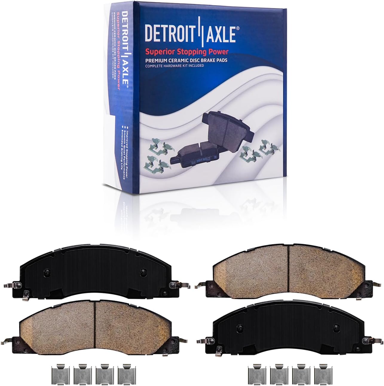 Detroit Axle - Front Brake Kit for Dodge Ram 2500 3500 Ram 1500 2500 3500, Drilled & Slotted Disc Brake Rotors Ceramic Brakes Pads Replacement