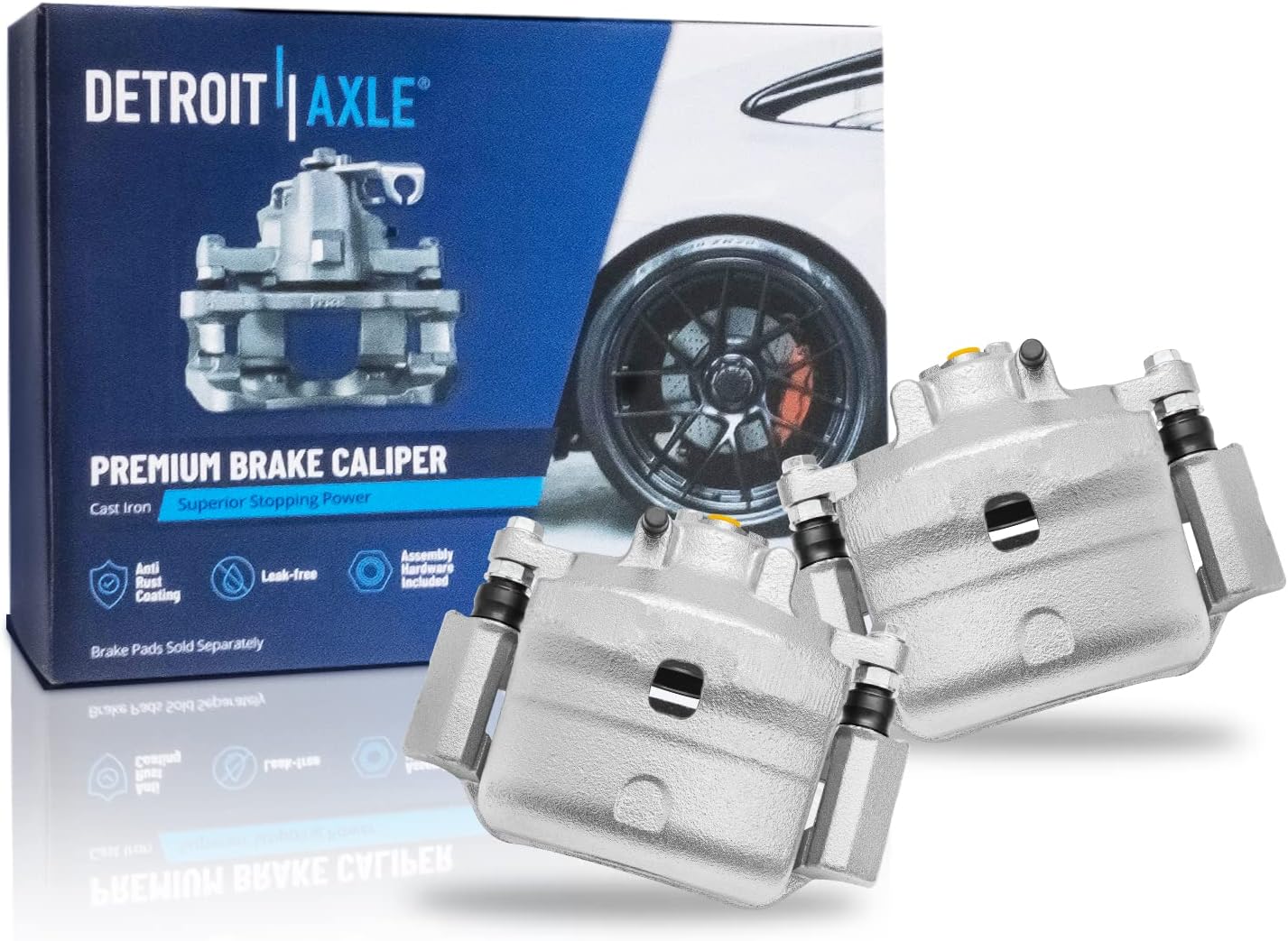 Detroit Axle - Front Brake Kit for 2006-2012 Ford Fusion Mercury Milan 2007-12 Lincoln MKZ 06-13 Mazda 6 Disc Brake Rotors Brake Calipers Replacement Ceramic Brakes Pads