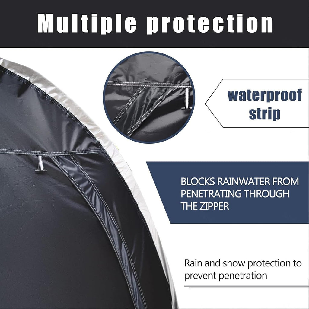 Bike Cover Bicycle Tent Can Be Spliced Outside Storage Sheds with Double Doors for 2-5 Bikes Lawn Mower Storage,Black(Purple)