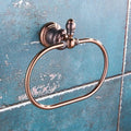 Bathroom Hardware Set Brown Bronze Rose Gold Towel Rack Set Towel Bar Toilet Paper Holder Towel Ring Wall Mounted Bathroom Accessories Kit Wall Mounted,Single Glass(Towel Ring)