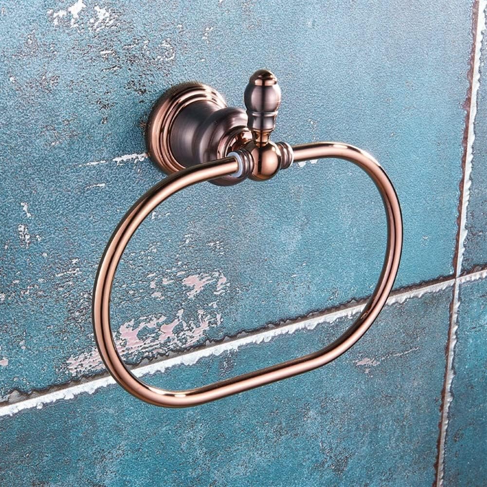 Bathroom Hardware Set Brown Bronze Rose Gold Towel Rack Set Towel Bar Toilet Paper Holder Towel Ring Wall Mounted Bathroom Accessories Kit Wall Mounted,Single Glass(Towel Ring)