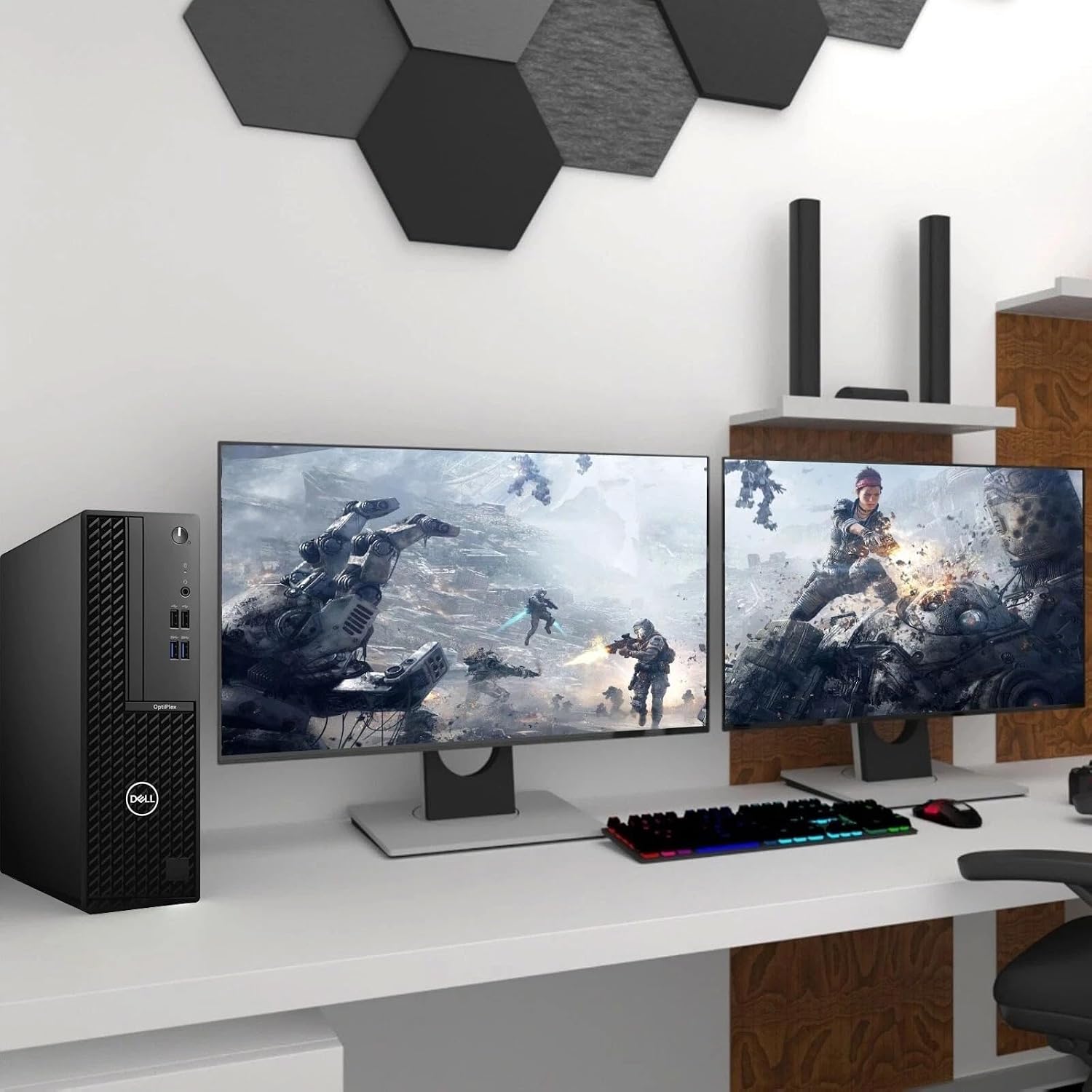 Dell OptiPlex Gaming Desktop PC SFF | Intel Core i5-10500 | 16GB RAM | 256GB SSD | 1TB HDD | 22' Monitor | GeForce GT 1030 | WiFi | RGB Keyboard and Mouse | Gaming Computer | Windows 11 Pro (Renewed)