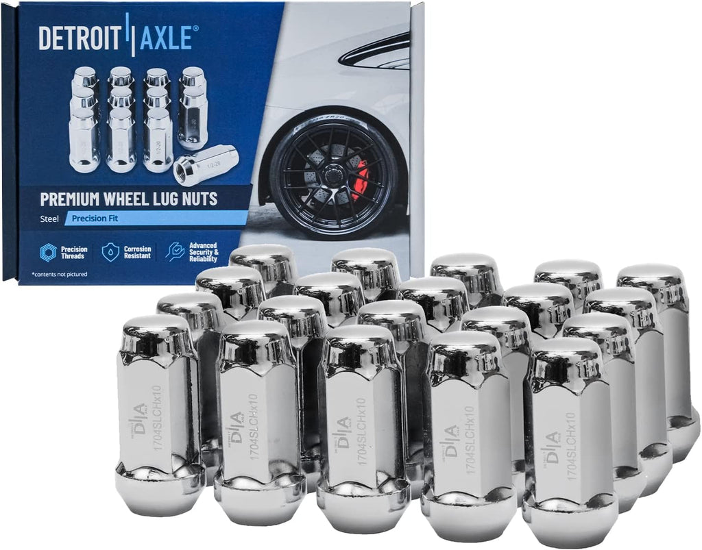 Detroit Axle - Brake Kit for 05-10 Jeep Commander Grand Cherokee, Front & Rear Disc Brake Rotors Ceramic Brake Pads Wheel Bearing & Hubs Wheel Lug Nuts 2005 2006 2007 2008 2009 2010 Replacement