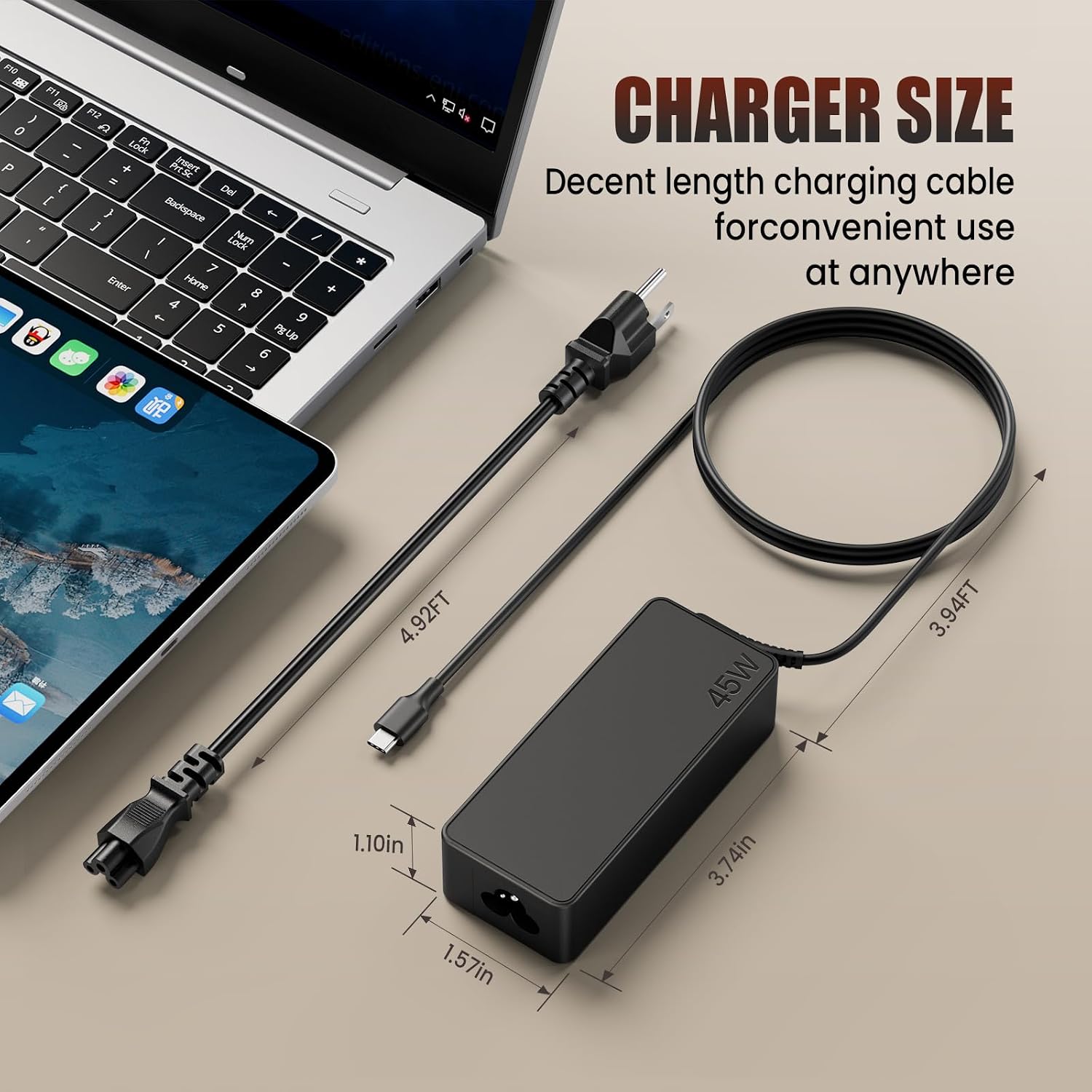 20 Pack 45W USB Type C AC Adapter Compatible with HP Chromebook X360 11 13 14 14A 11 11A G5 G6 G7 G8 EE HP Spectre X360 13 Elite X2 Laptop USB C Power Cord