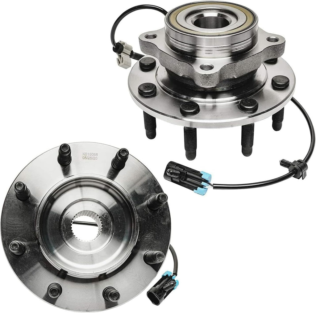 Detroit Axle - Front Wheel Bearing Hub Brake Kit for Chevy Silverado GMC Sierra 1500 2500 3500 HD Suburban Avalanche Yukon XL 2500 Hummer H2, Brake Rotors Wheel Hub Brake Pads Lug Nuts