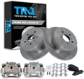 TRQ Rear Brake Pad and Rotor Set Ceramic Rotors Calipers Compatible with 2009 Subaru Legacy 3.0 R