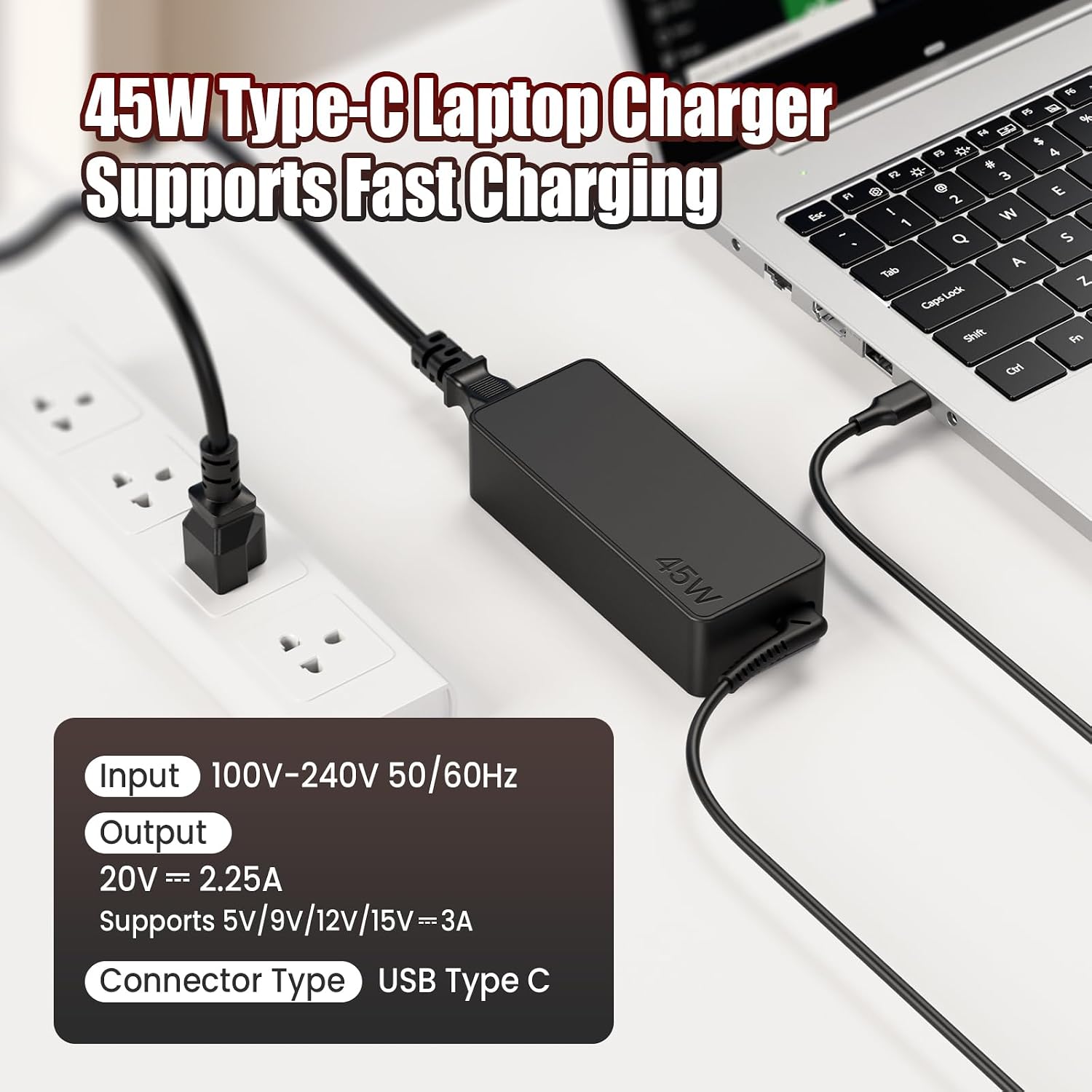 20 Pack 45W USB Type C AC Adapter Compatible with HP Chromebook X360 11 13 14 14A 11 11A G5 G6 G7 G8 EE HP Spectre X360 13 Elite X2 Laptop USB C Power Cord