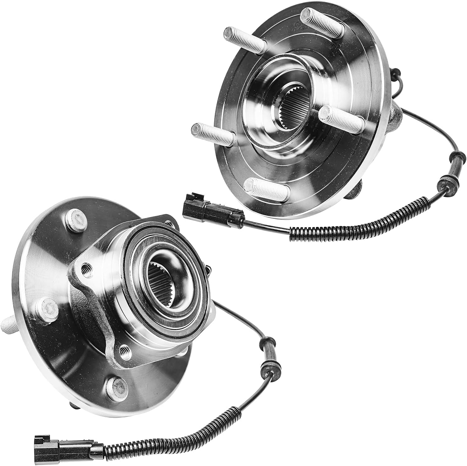 Detroit Axle - Front Brake Kit for Chrysler Town & Country Dodge Grand Caravan Ram C/V, Disc Brake Rotors Ceramic Brakes Pads Wheel Bearing Hubs Replacement: 12.99' inch Rotors