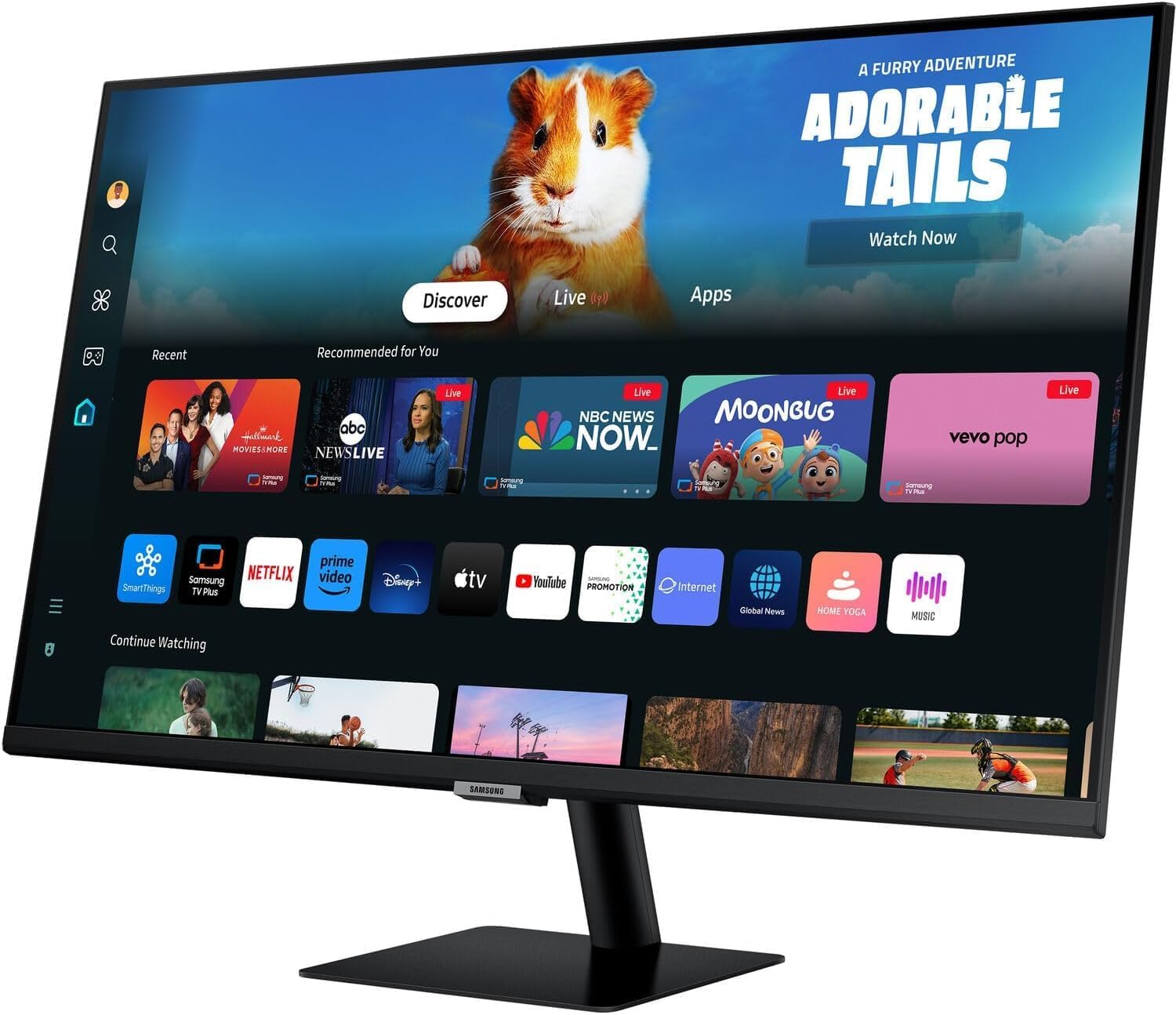 Samsung 32' Smart M5 (M50D) FHD VA Monitor with HDR10, 4ms Response Time, Anti Glare, Flicker Free, VESA Mount (100mm), HDMI, Black Color (LS32DM500ENXGO) (Renewed)
