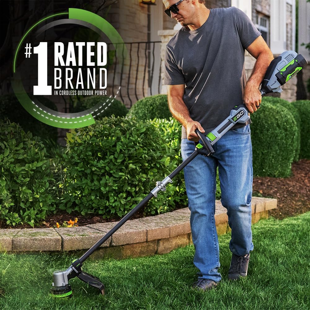EGO POWER+ String Trimmer, Battery Powered, 16' Trimmer for Weeds and Grass with POWERLOAD, Telescopic Carbon Fiber Shaft, Battery and Charger Not Included - ST1610T