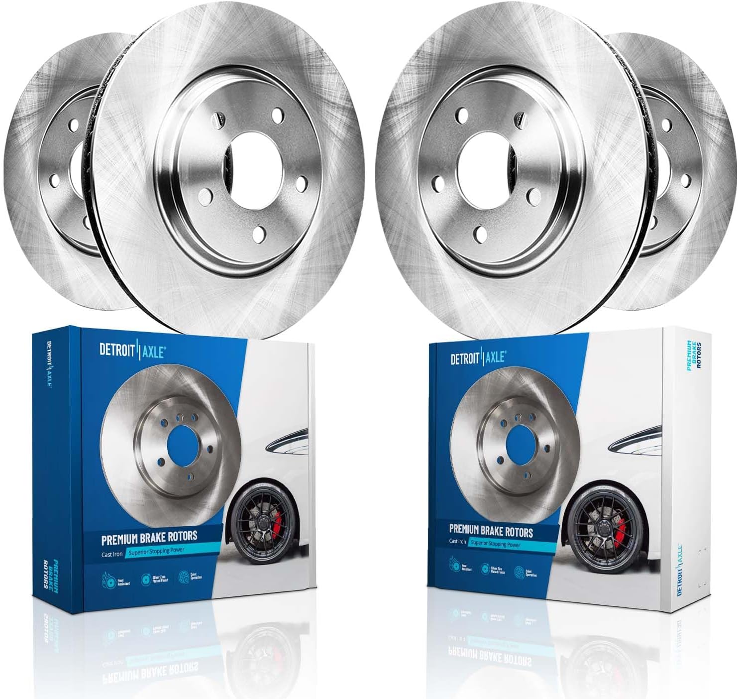 Detroit Axle - Brake Rotors for 2003 2004 2005 2006 2007 2008 2009 2010 2011 Lincoln Town Car [Sedan], Front and Rear Disc Brake Rotors Replacement: 12.01 inch Front 11.61 inch Rear Rotors