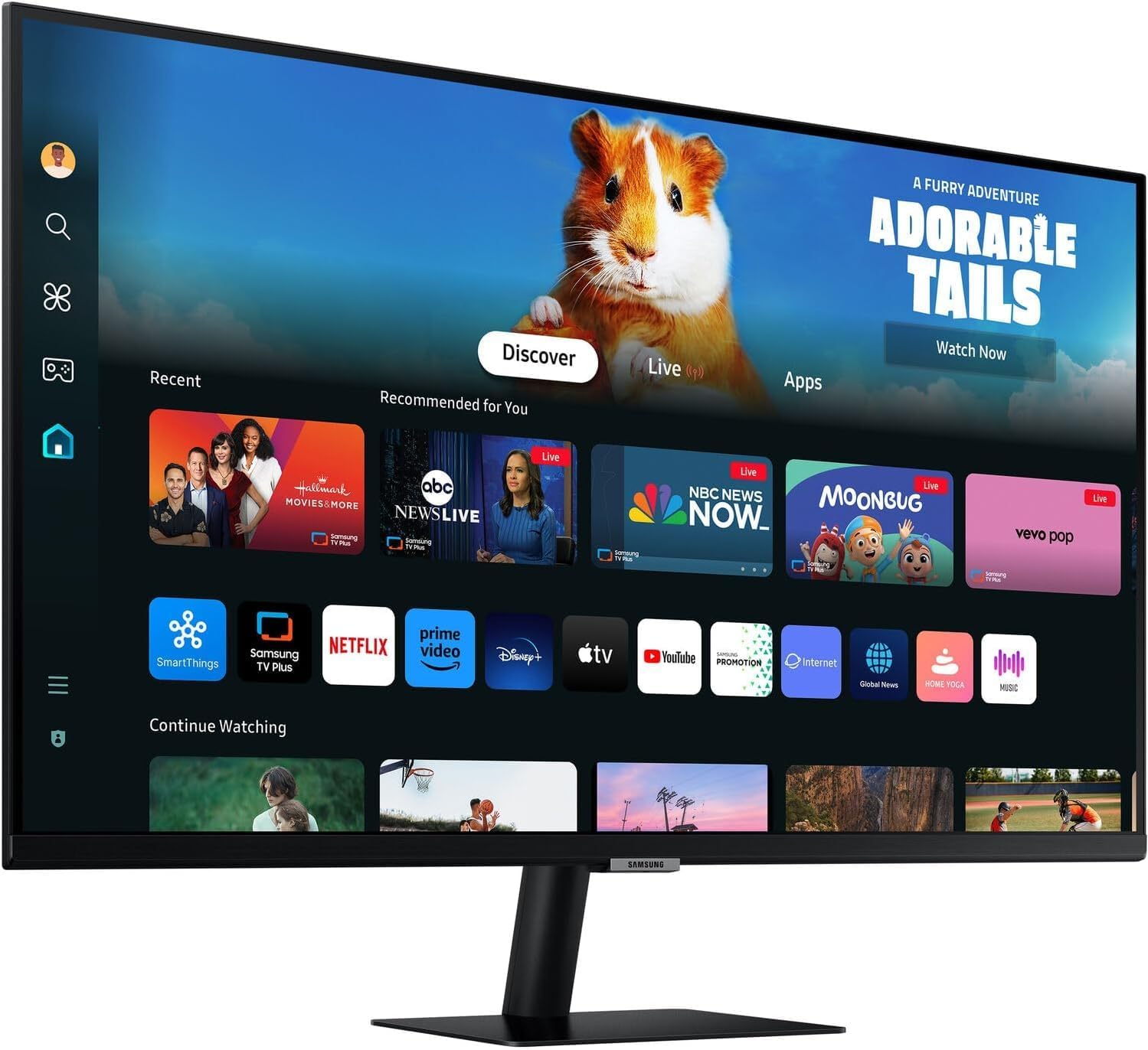 Samsung 32' Smart M5 (M50D) FHD VA Monitor with HDR10, 4ms Response Time, Anti Glare, Flicker Free, VESA Mount (100mm), HDMI, Black Color (LS32DM500ENXGO) (Renewed)