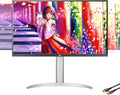 LG 27 Inch 4K(3840 x 2160) IPS Computer Monitor | HDR 400, 95% DCI-P3 Color | Built-in Speaker | 60Hz, 5ms | AMD FreeSync | USB-C, HDMI*2, DisplayPort | Tilt/Height/Pivot Adjustable Stand | White