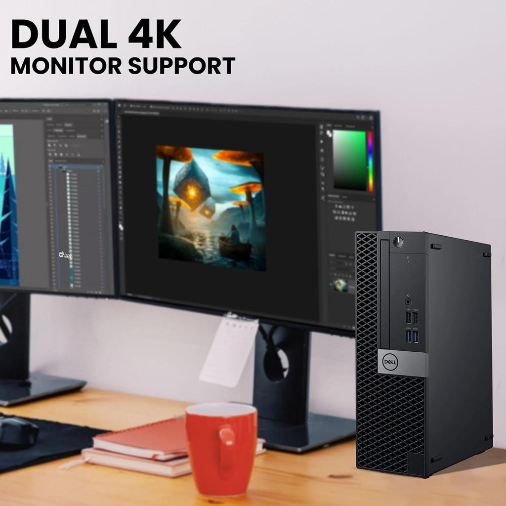 Dell OptiPlex 5050 SFF Desktop Computer PC - Intel Core i5-7500 3.4GHz - 16GB DDR4 RAM - 512GB SSD - New 24' Monitor - Wireless Keyboard & Mouse - WiFi - HDMI - Windows 11 Pro (Renewed)
