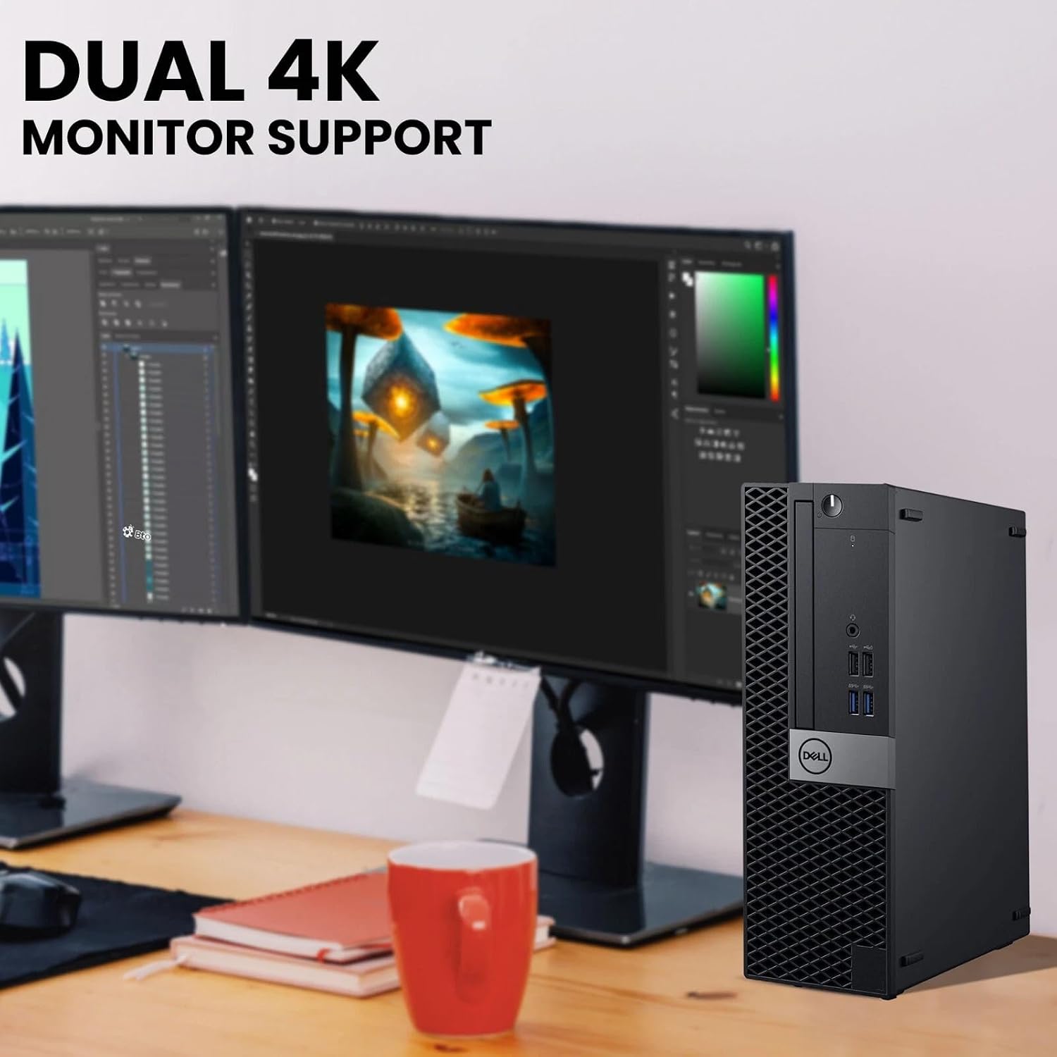 Dell OptiPlex 5050 SFF Desktop Computer PC - Intel Core i5-7500 3.4GHz - 16GB DDR4 RAM - 512GB SSD - New 24' Monitor - Wireless Keyboard & Mouse - WiFi - HDMI - Windows 11 Pro (Renewed)