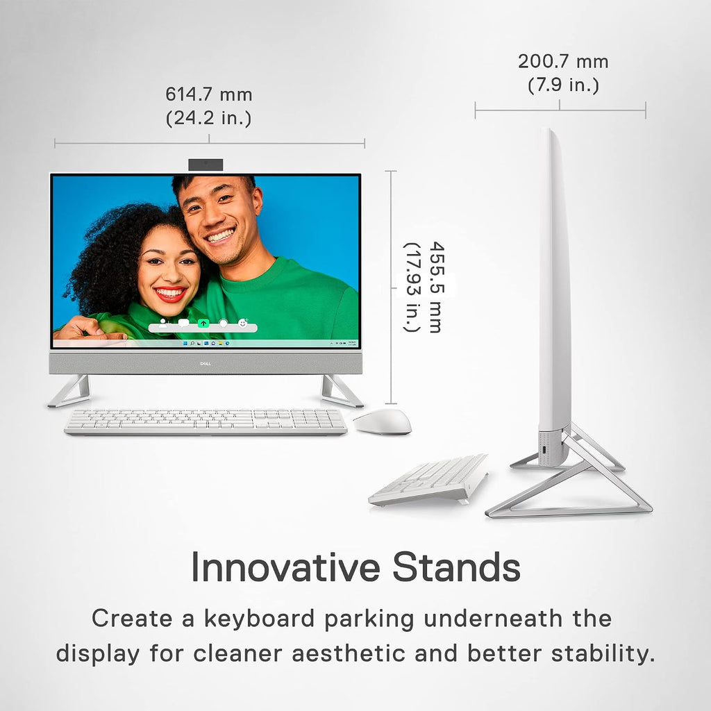 Dell Inspiron 27 7720 All in One Desktop - 27-inch FHD Display, Intel Core i5-1335U Processor, 16GB DDR4 RAM, 512GB SSD, Intel Iris XE Graphics, Windows 11 Pro, Premium Support & Dell Migrate - White