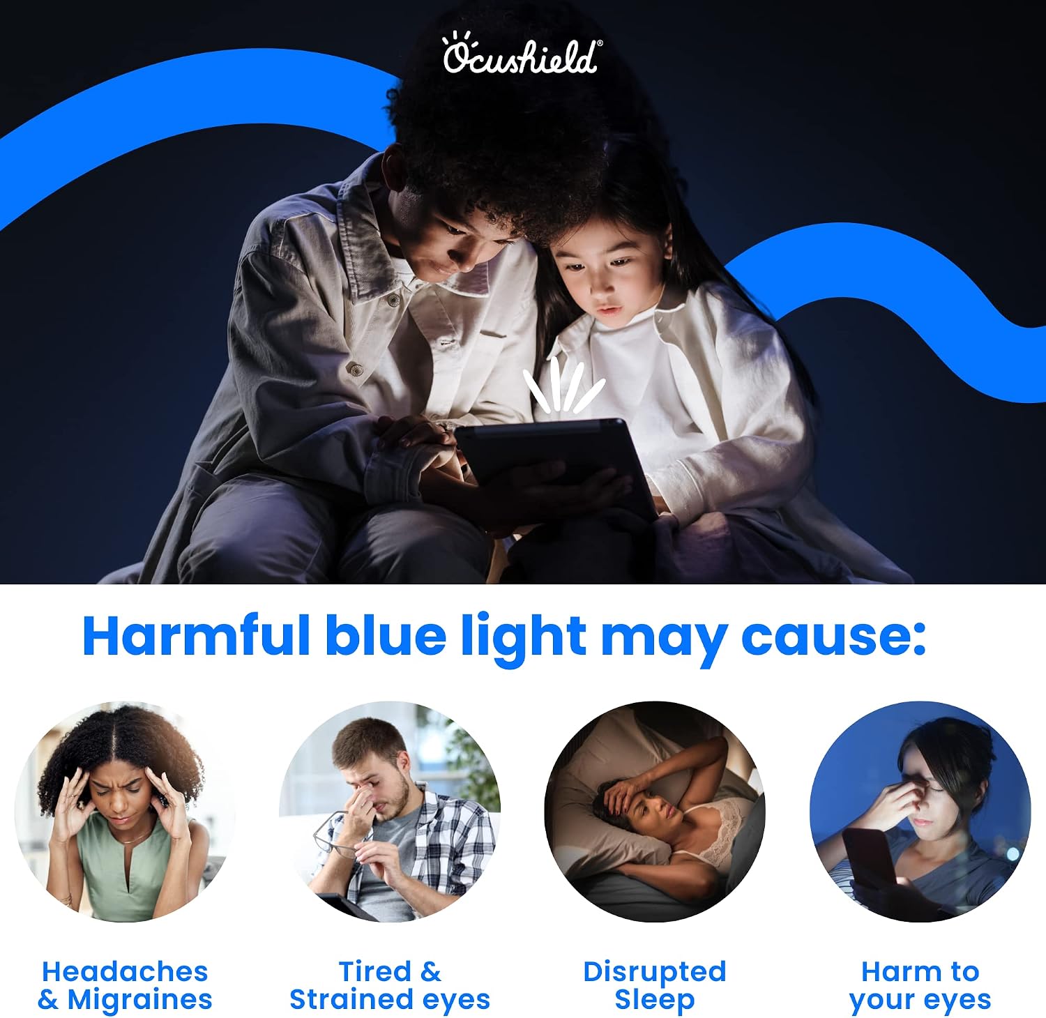 Ocushield 24' (16:9) Premium Anti Blue Light Screen Protector Privacy Filter for Laptops and Computer Monitors - Anti-Glare - Easy Install - Anti-Fingerprint - Reduce Eye Fatigue (532 x 299 mm)